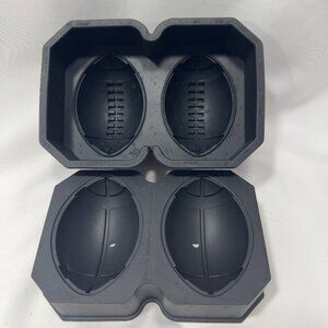 BLKSMITH 3D Ice Cube Tray Rubber Silicone Football Sports Ball Shaped Mold